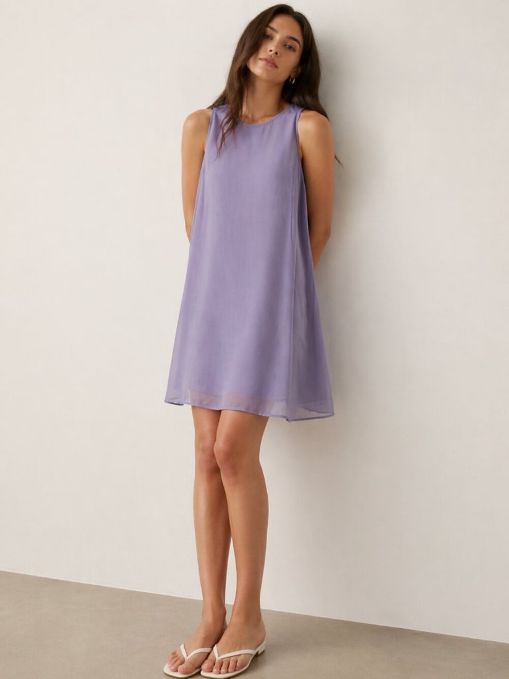 Abercrombie & Fitch 90's Purple Lilac Babydoll Vintage Style Dress Size M Chic